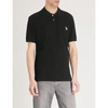PS BY PAUL SMITH PS BY PAUL SMITH MENS BLACK ZEBRA-EMBROIDERED COTTON-PIQUÉ POLO SHIRT,24021826