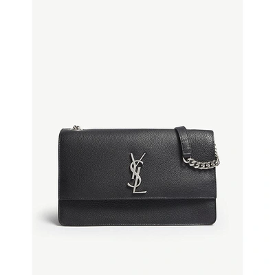 Saint Laurent Black Modern Sunset Monogram Leather Shoulder Bag