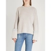 STELLA MCCARTNEY COLD-SHOULDER RIBBED-KNIT WOOL JUMPER