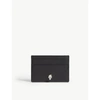 ALEXANDER MCQUEEN BLACK AND SILVER CRYSTAL DETAIL SKULL LEATHER CARD HOLDER