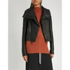 RICK OWENS FUNNEL COLLAR TEXTURED-LEATHER JACKET