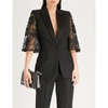 ALEXANDER MCQUEEN LACE-CAPE WOOL-BLEND AND LACE JACKET