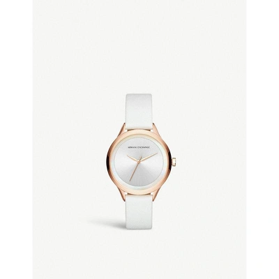 Armani Exchange Ax5604 Harper Rose-gold Plated Stainless Steel And Leather Watch