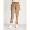 BRUNELLO CUCINELLI TAPERED CROPPED MID-RISE SUEDE JOGGING BOTTOMS