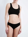 Hanro Touch Feeling Crop Top Women Black Stretch Padded Performance Jzz385 In Black