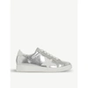Dune Edris Leather Star Trainers In Silver-leather