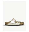 Birkenstock Arizona Strappy Pearlescent Sandals In Graceful Pearl White