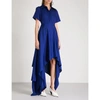SOLACE LONDON MIA FIT-AND-FLARE WOVEN MIDI DRESS