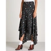 Ganni Nolana Silk Wrap Skirt In Black