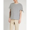 JW ANDERSON KNOTTED STRIPED COTTON-JERSEY T-SHIRT