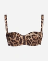 DOLCE & GABBANA SEMI-PADDED BALCONY BRA IN PRINTED LEO SATIN,O1A12TFSAMLHK13M