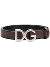 Dolce & Gabbana Logo Buckle Belt In Brown