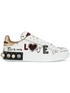 DOLCE & GABBANA EMBROIDERED APPLIQUÉ SNEAKERS