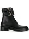 RED VALENTINO RED(V) BUCKLED ANKLE BOOTS