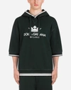 DOLCE & GABBANA COTTON HOODIE WITH PRINT,G9MB7THU7ALV0707