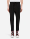 DOLCE & GABBANA CADY JOGGING PANTS WITH BRANDED BANDS,GY8SATFURDVN0000