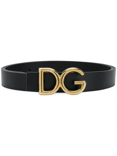 Dolce & Gabbana Dg Buckle Belt In Black