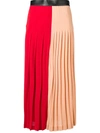 GIVENCHY TWO-TONE PLEATED MIDI SKIRT