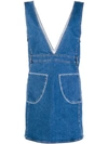 SEE BY CHLOÉ SEE BY CHLOÉ DENIM PINAFORE DRESS - BLUE