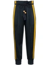 PETER PILOTTO HIGH WAIST STRIPED CADY SATIN TROUSERS