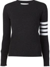 Thom Browne Pullover Sweatshirt With Engineered 4 Bar In Classic Loopback Clothing In Grey