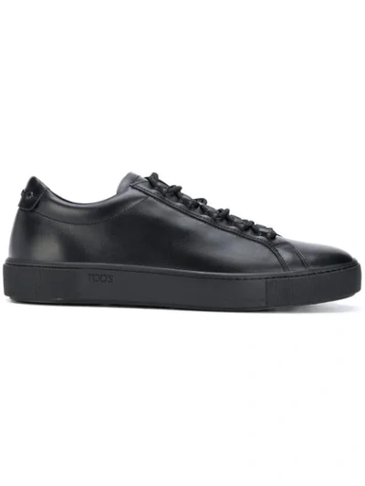 Tod's Branded Side Lace-up Trainers In Black