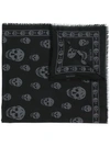 Alexander Mcqueen Skull Print Scarf - Black In Black