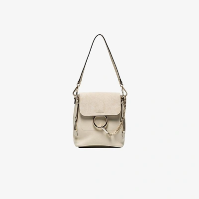 Chloé Off White Faye Medium Leather Backpack