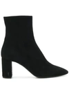 Saint Laurent Lou Ankle Boots In Black