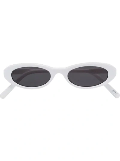 Chimi White Joel Ighe Oval Sunglasses In White