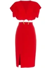 HANEY HANEY KERR CUT-OUT DRESS - RED