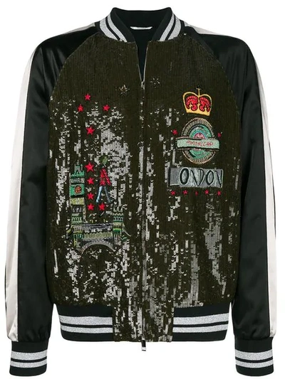 Valentino Sequin-embellished Satin Bomber Jacket In P45-poudre
