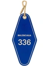 BALENCIAGA BALENCIAGA HOTEL TAG KEYCHAIN - BLUE