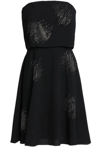 Halston Heritage Strapless Embellished Dress In Black