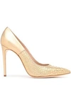 CASADEI WOMAN METALLIC SNAKE-EFFECT LEATHER PUMPS GOLD,AU 5016545970145068