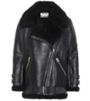 Acne Studios Black Shearling Velocite Aviator Jacket In Black