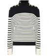 JW ANDERSON EMBELLISHED STRIPED WOOL SWEATER,P00327427
