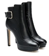 JIMMY CHOO BRITNEY 115 LEATHER ANKLE BOOTS,P00338395