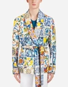 DOLCE & GABBANA PRINTED LINEN JACKET/ROBE,G002RTFS4D8HAP63