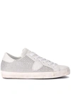 PHILIPPE MODEL PARIS WHITE LEATHER AND SUEDE SNEAKER WITH STUDS,10636958