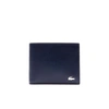 Lacoste Logo-plaque Leather Wallet In Blue