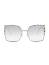 FENDI WOMEN'S 60MM OVERSIZED CRYSTAL-TRIM SQUARE SUNGLASSES,0400094353700