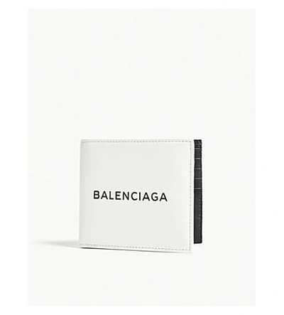 Balenciaga Baltimore Grained Leather Billfold Wallet In White