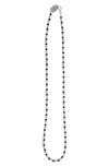 KING BABY ONYX & SILVER BEAD NECKLACE,K10-9188-24