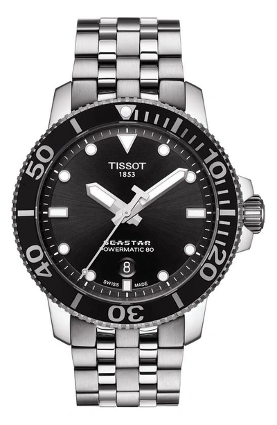 Tissot T120.407.11.051.00 Seastar 1000 Stainless Steel Watch In Black/silver