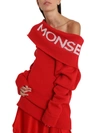 MONSE KNITTED SWEATER WITH LOGO INTARSIA SHAWL COLLAR,10637186