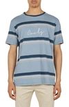 BARNEY COOLS EMBROIDERED SCRIPT STRIPE T-SHIRT,113CR2