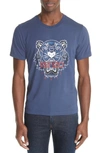 KENZO BLEACHED EMBROIDERED TIGER T-SHIRT,F855TS0504YM