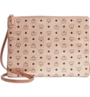 Mcm Visetos Original Medium Crossbody Pouch Bag In Champagne Gold