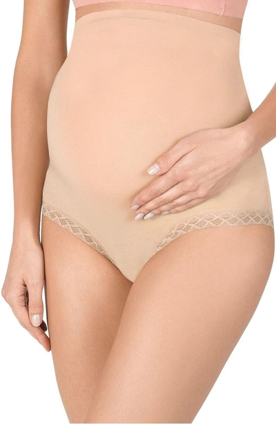 Natori Bliss Maternity Full-panel Boy-leg Briefs In Cafe